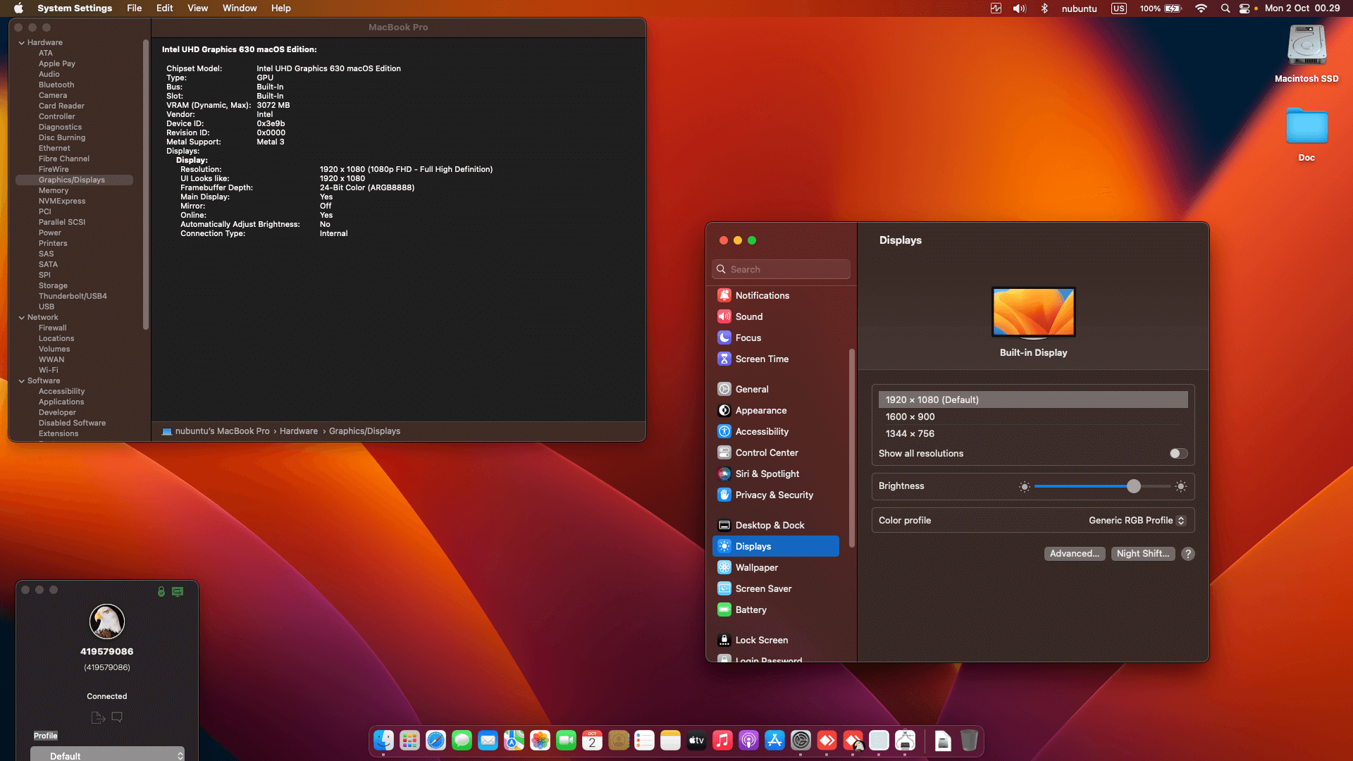 Dell Precision 5530 [CoffeeLake   Intel UHD 630 + I2C]   OpenCore 1